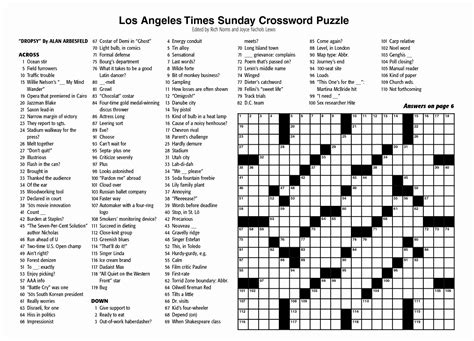 printable nyt sunday crossword printable crossword puzzles
