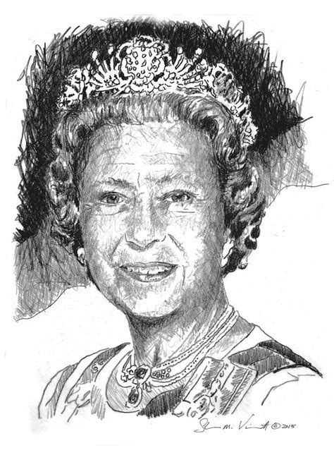 queen elizabeth ii drawing  shawn vincelette fine art america