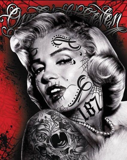 Marilyn Monroe Gangsta Tattoo Thug Life Girl Marilyn Monroe Tattoo
