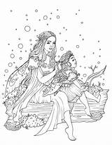 Fairy Daughter Mother Colouring Coloring Pages Mom Fairies Instant Beautiful Printable Colour sketch template