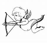 Cupid Flying Coloring Coloringcrew sketch template