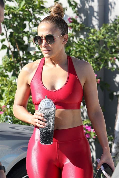 Jennifer Lopez Big Ass In Sexy Skin Tight Red Gym Outfit