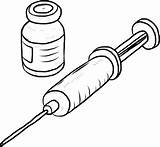 Injection Vial Drug Syringe sketch template