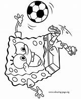 Spongebob Coloring Soccer Playing Pages Bob Squarepants Colouring Printables Printable sketch template