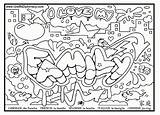 Graffiti Coloring Pages Teenagers Book Getdrawings sketch template