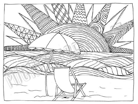 beach coloring page digital instant  etsy   beach