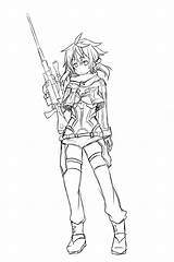 Sinon Sketch Deviantart Favourites Add Anime sketch template