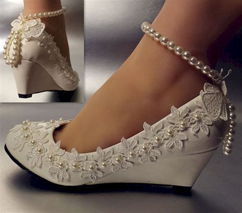 Wedge Heel Wedding Shoes For Bride 10 Oosile