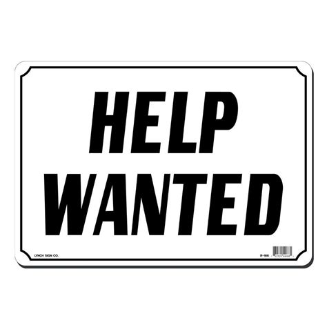 Lynch Sign 14 In X 10 In Help Wanted Sign Printed On More Durable