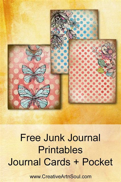 junk journal printables journal cards  pocket printable