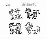 Animals Coloring Pages Zoo Kids sketch template