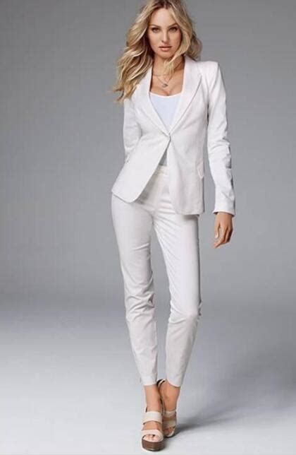 Summer White Blazer Lady Peak Lapel Casual Suits For Women