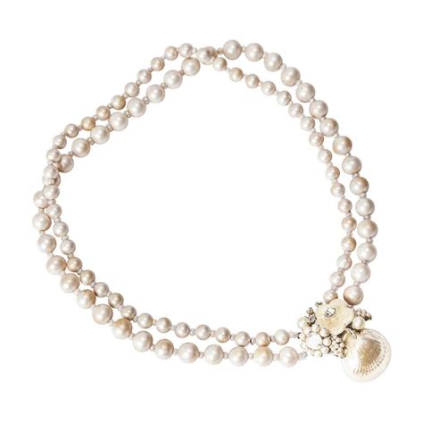 miriam haskell pearl seashell necklace for sale at 1stdibs miriam