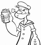 Popeye Coloring Pages Printable Sailor Man Cartoon Drawing Book Sheets Clipart Olive Getdrawings Library Popular Draw sketch template