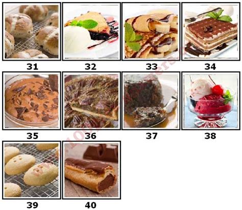100 pics desserts level 31 40 answers 100 pics answers