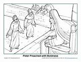 Peter Coloring Boldness Preached Sunday School John Jesus Pages Sanhedrin Before Acts Bible Activity Kids Story Church Class Pentecost Activities sketch template