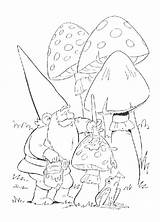Gnome Coloring Pages David Mushroom Paint Getcolorings Getdrawings sketch template