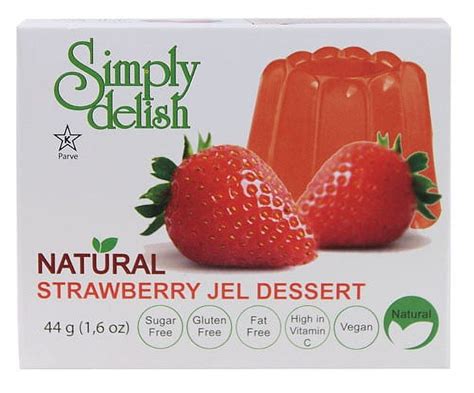 simply delish natural jel dessert sugar free and strawberry 1 6 oz