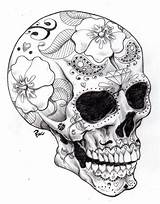 Skulls Mandala Bezoeken Schedel sketch template