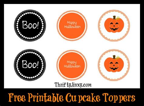 printable halloween cupcake toppers thrifty jinxy