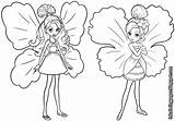 Barbie Coloring Thumbelina Pages Plant sketch template