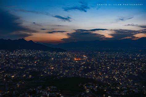 nightscape  mingora city swat valley pakistan
