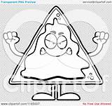 Nacho Clipart Mascot Mad Outlined Coloring Vector Cartoon Thoman Cory sketch template