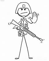 Stickman Coloring Pages Wonder Soldier sketch template