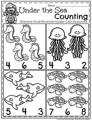 ocean preschool worksheets counting preschool oceantheme