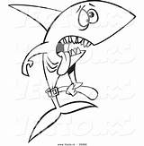 Starving Outlined Shark Toonaday sketch template