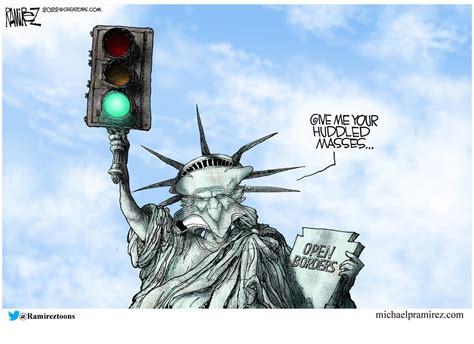 statue  liberty    torch cartoon michael ramirez opinion