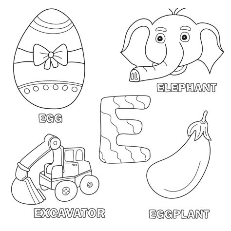 kids alphabet coloring book page  outlined clip arts letter