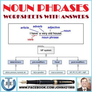 noun phrases  worksheets  answers  john dsouza tpt