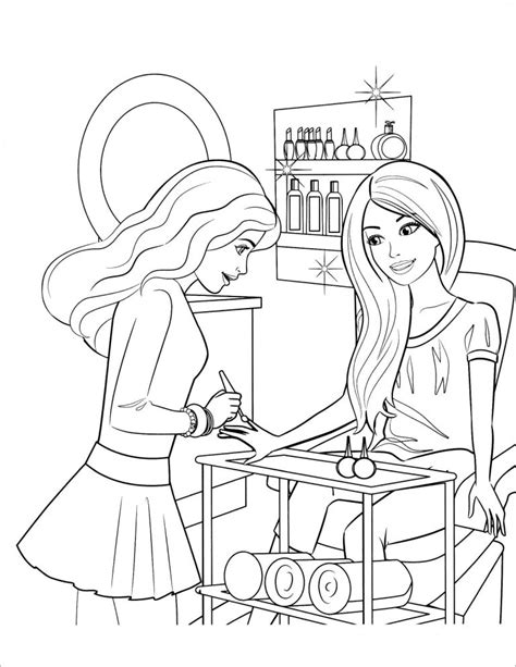 barbie   beauty salon coloring page coloringbay