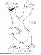 Ice Age Sid Coloring Pages Colouring Drift Continental Printable Sloth Print Movie Sheets Color Zeichnen Book Drawing Cartoon Malen Disney sketch template