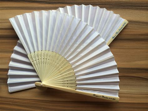 custom white fans  wedding ceremony personalized gifts