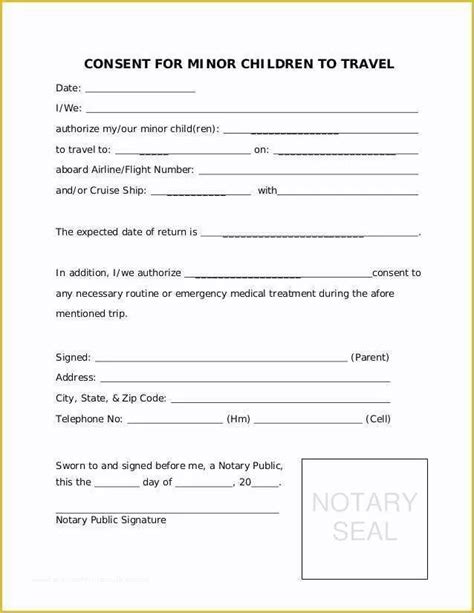 child travel consent form template heritagechristiancollege