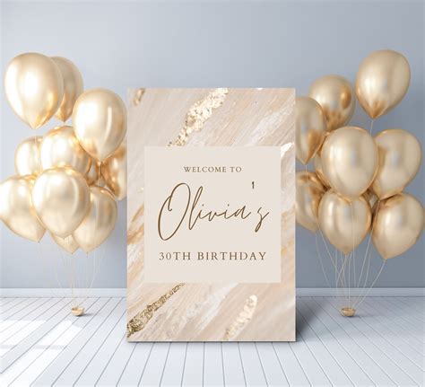 gold  blush party  board sign birthday  sign gold leaf