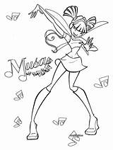 Winx Club Coloring Pages Musa Color Cartoon Character Printable Kids Print Sheet Flora Sheets Book Characters Para Bloomix Winxclub sketch template