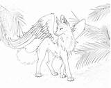 Winged Maned Wolves Pup Captainmorwen Getcolorings sketch template