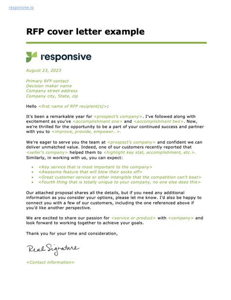 rfp cover letter guide tips responsive