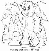 Yeti Outlined Mountains Visekart Royalty Cartoon Clipart Graphic Vector Illustration Monkey Curled Tail 2021 sketch template