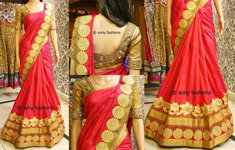 Gorgeous Pink And Gold Designer Saree South India Fashion