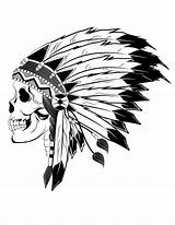 Headdress Skull Focos Kopfschmuck Diseños Indischer Tatuaje Taattoosandmore sketch template