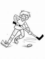 Hockey Puck Player Coloring Keep Netart sketch template