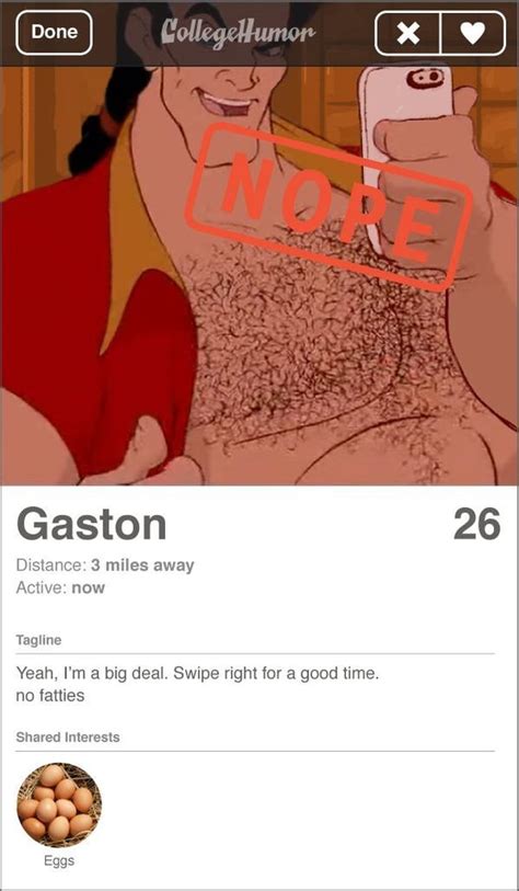 Gaston Disney Princesses On Tinder Popsugar Love And Sex
