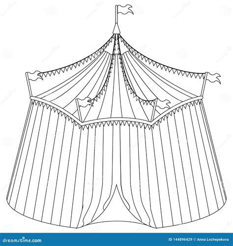 circus tent  coloring book stock vector illustration  cartoon