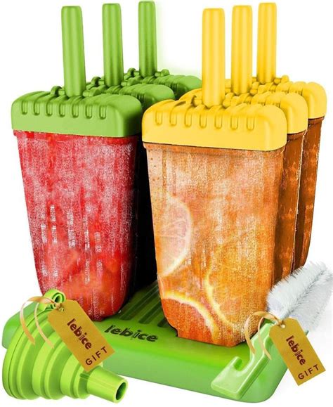 popsicle molds set 6 ice pops silicone recipes book summer