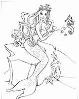 Barbie Mermaid Coloring Pages Princess H2o Printable Dolphin Girl Kids Realistic Drawing Queen Sheet Color Tale Sheets Print Getdrawings Clipart sketch template