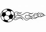 Soccer Ball Flames Clipart Flaming Drawing Easy Coloring Balls Fire Pages Draw Colouring Clip Cliparts Color Flame Fifa Print Cup sketch template